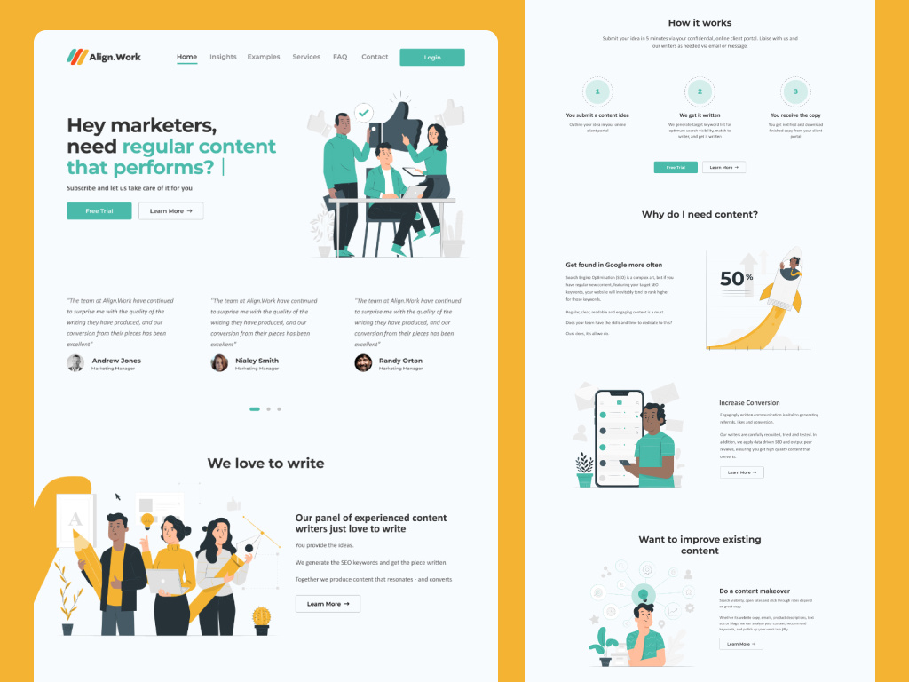 Align.work landing page by Danijel Stamenic on Dribbble