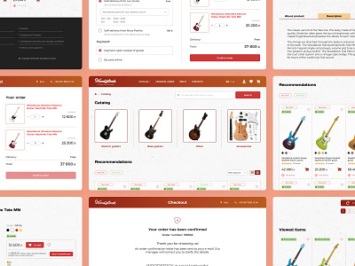 Product card // Checkout // Catalog // Woodstock E-commerce checkout design designer e commerce guitar music product redesign store ui uiux ux web webdesign website