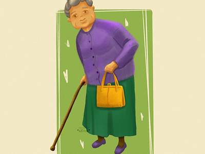 Character granny bookcharacter brandcharacter character characterdesign charactergrandmother childrenillustration elderlycharacter