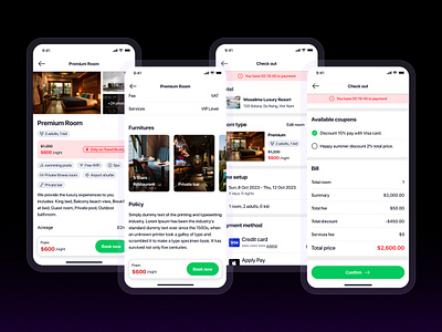 Hotel Booking UI Design App booking hotel booking hotel ui design payment process travel app travel ui app