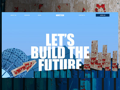 Construction company web concept blue collage concept conceptual corporative design graphic design interface landing main screen ui ux web