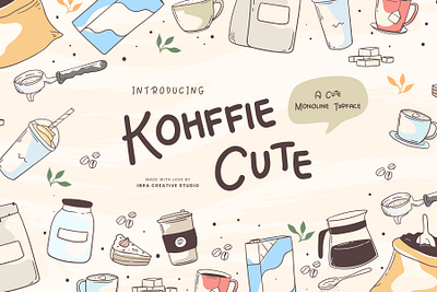 Kohffie Cute – A Cute Monoline Typeface happy