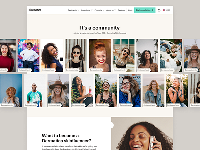 Dermatica - Community page clean community design ecommerce skincare subscription ui ux web website