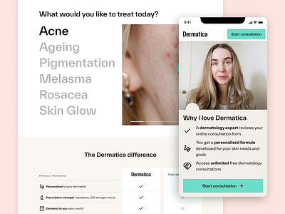 Dermatica - Skincare clean design desktop ecommerce homepage mobile responsive shop skincare store ui uiux ux web website