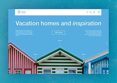 Site for renting houses near the sea ui блакитний веб дизай дизайн дизайн дня домівки домівки біля моря дім креативність море перший екран сайт ієрархія