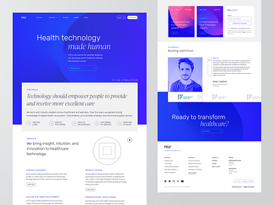 Healthcare software house - redesign website branding design figma healthcare healthtech landingpage redesign softwarehouse ui uiux uxui visual design web webdesign website