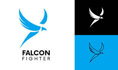 Falcon Fighter Logo Design falcon fighter graphic design logo logo design logo design idea
