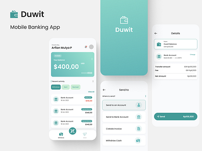 Mobile Banking App (Mobile) - Duwit bank graphic design mobile mobile app product design ui ui design ux ux design