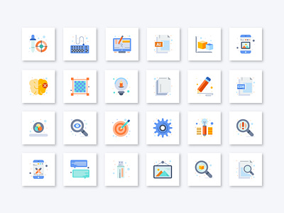 Creative Design icons analytics brain idea icon chat icon design icon edits icon graphic design idea icon message icon planning icon search icon setting icon target icon text edit icon text form icon