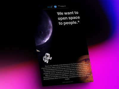 Design concept of the SpaceX poster concept design poster spacex ui webdesign