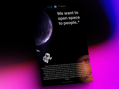 Design concept of the SpaceX poster concept design poster spacex ui webdesign