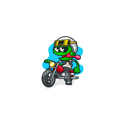 Biker Frog 99designs biker butryk cartoon concept frog logo logoconcept logomascot mascot