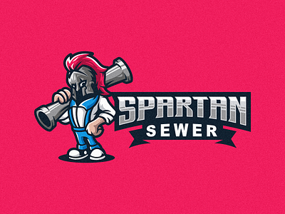 Spartan Sewer Logo branding design graphic design identity illustration logo mark plumber plumbing sewer spartan tshirt vector