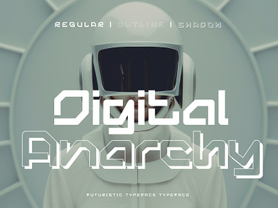 Digital Anarchy – Futuristic Font 1980s anarchy bladerunner branding cyberpunk digital font futuristic internet logo minimal outline regular retro shadow startup synthwave typeface
