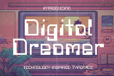 Digital Dreamer – 1980's Computer Font 1980s computer cyberpunk digital dreamer floppydisk font futuristic japanese lofi nostalgic retro synthwave typeface vintage y2k
