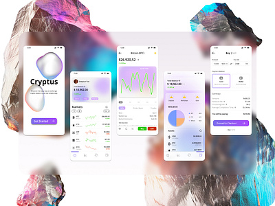 Crypto Trading Mobile App (Light Mode) app app design banking crypto crypto app crypto wallet finance fintech glassmorphism interface mobile mobile app mobile app design mobile ui modern product design stocks ui design uiux wallet