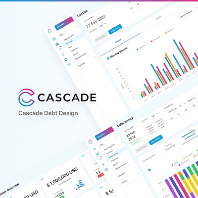 Cascade - SaaS Financial Technology Web Application Dashboard app complex ui crm customer relationship manager dashboard debt debt finance design financial financial technology fintech graphic design modern ui product manager saas startup ui ui ux design ux web app