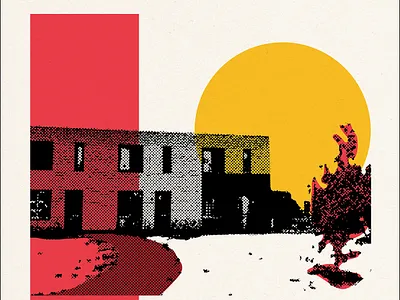 Betuwe - Brutalism poster abstract art bauhaus betuwe brutalism graphic design houses netherlands poster