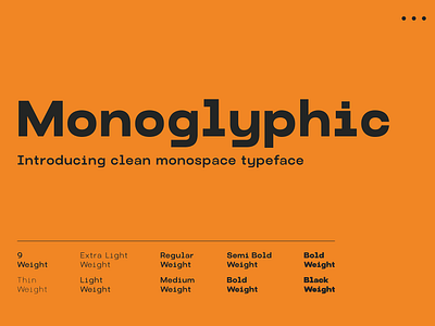 Monoglyphic - Clean Monospace Font advertising branding clean font geometric glyph logo minimal modern monoglyphic monospace poster startup stylish typeface