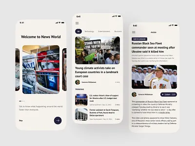 News App app ui app ux clean design design minimal mobile app mobile ux modern news app news portal professional design simplicity ui ux ux design