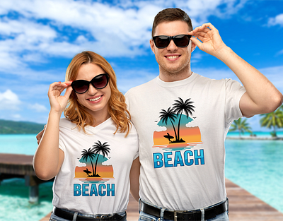 SUMMER BEACH T-SHIRT DESIGN adventure apparel beach branding clothing design explore fashion graphic design illustration miami paradise sea summer summervibes sunset travel tshirt tshirtdesign vector