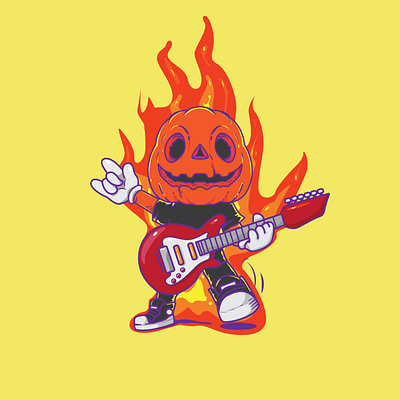 Guitarist pumpkins Helloween Party celebration
