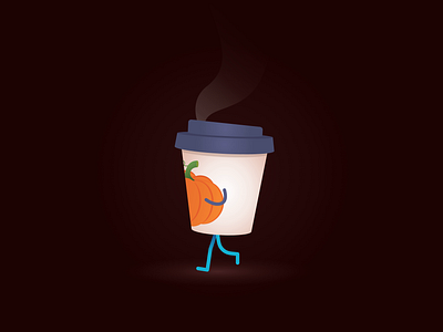🧡 Coffee to Go 🧡 animation autumn coffee coffeetogo cup design illustration latte madewithsvgator motion graphics mug october orange pumpkin pumpkin spice latte spooky season svganimation vector walking