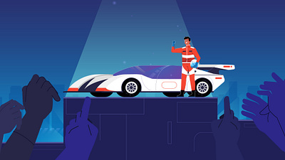 Car Racer Winner Illustration graphic design illustration