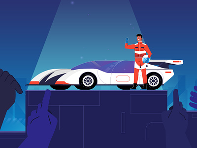 Car Racer Winner Illustration graphic design illustration