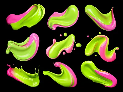 Acrylic paint smear. Oil paint stroke 3d acid acrylic brushstroke cream creative drip flow fluid generative oil paint paint painting sample smear smudge stroke swirl trendy vibrant