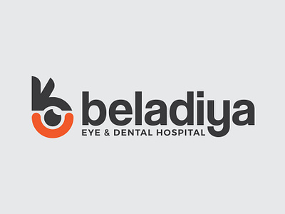 Beladiya Eye & Dental Hospital beladiya logo bold logo creative logo dental hospital logo dental logo eye and dental logo eye logo hand logo hospital logo identity design latter b logo logo design vision logo