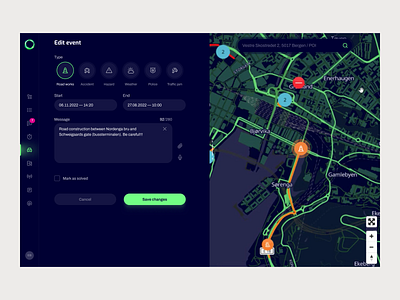 Event creation (forms) — Traffic app [OneTraffic] app design area area events dashboard event event creation form map map events road events traffic traffic app ui ui design ux ux design web web app web design website