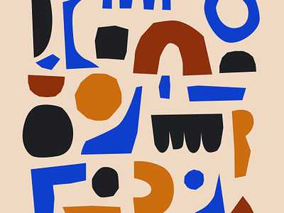 Cut out shapes print abstract blocks set color cut out doodle drawing forms game geometric pattern geometric shapes graphic design illustration logo ornament paper applique poster print seamless pattern toys ultramarine