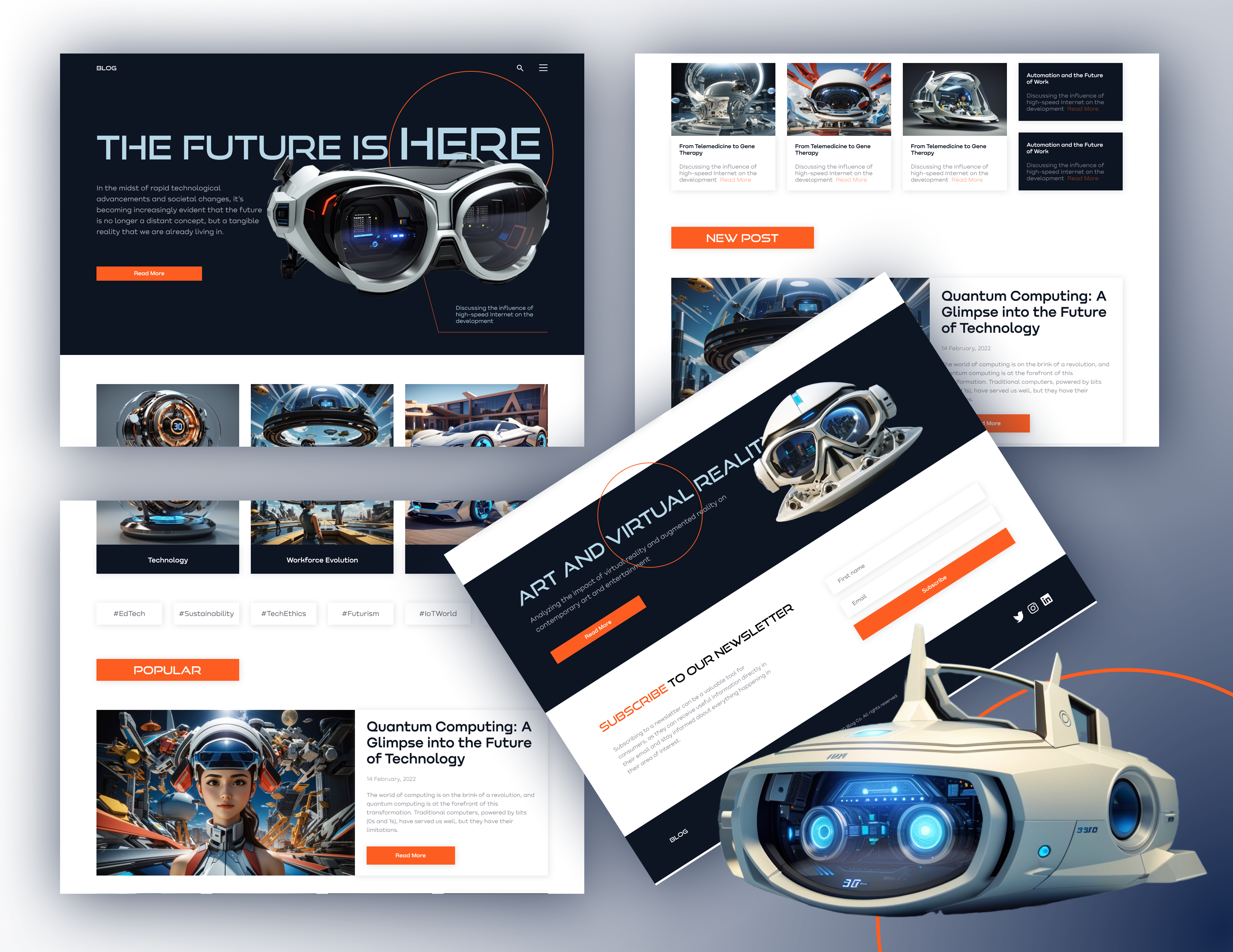 Blog Future technology blog design digital future tech ui web website