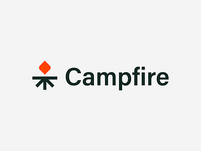 Campfire Logo Concept abstract app bonfire brand identity branding campfire fire flame geometric hot iconic logo mark minimalist software symbol tech wood
