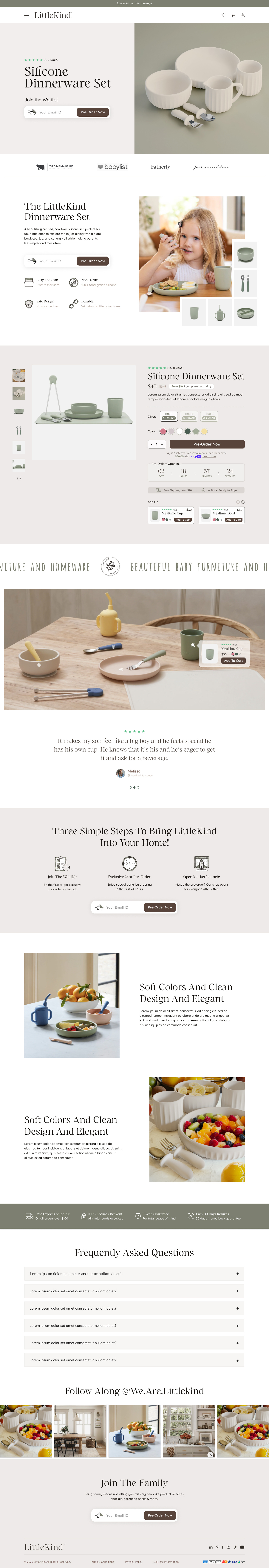 LittleKind Homepage branding design homepage landing page ui web website