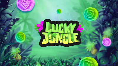 Lucky Jungle Casino Logo branding casino colour gaming green jungle logo neon slt