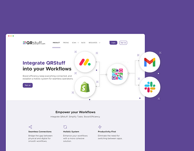 Integrations landing page design landing page product research ui ux