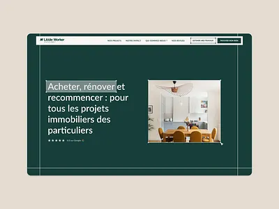 Redesign Little Worker | Real estate renovation agency branding figma refonte ui ux web design