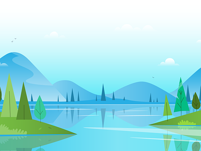 Landscape adobe illustrator banner illustration landscape nature vector