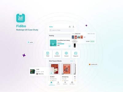 Fidibo UX Case Study application audio book case study design proce design system ebook mobile app user experience ux