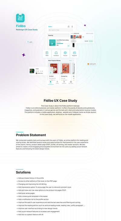 Fidibo UX Case Study application audio book case study design proce design system ebook mobile app user experience ux