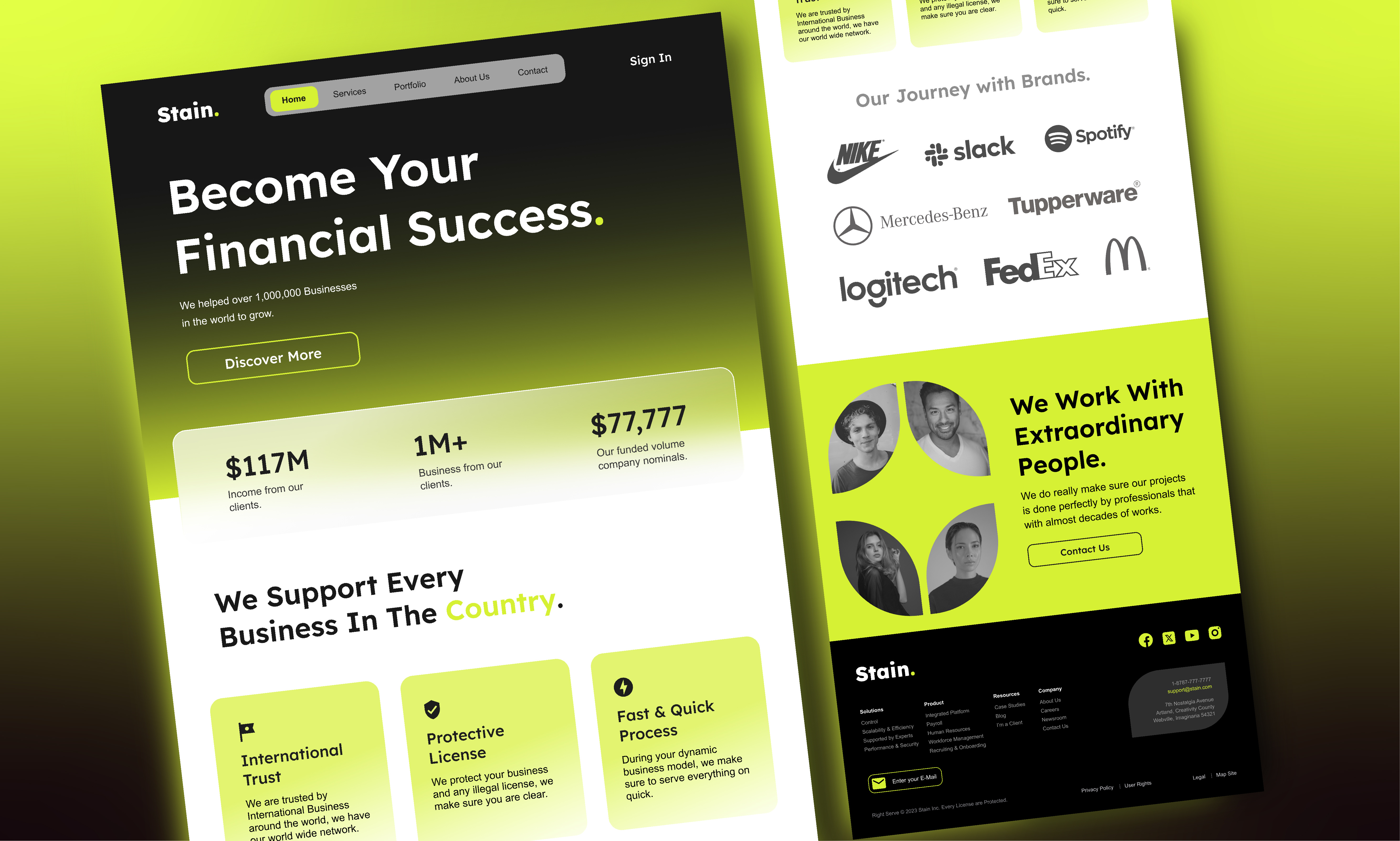 Stain - Website Design brand brand identity branding design graphic design illustration landing page logo ui ux vector web design web page website website design