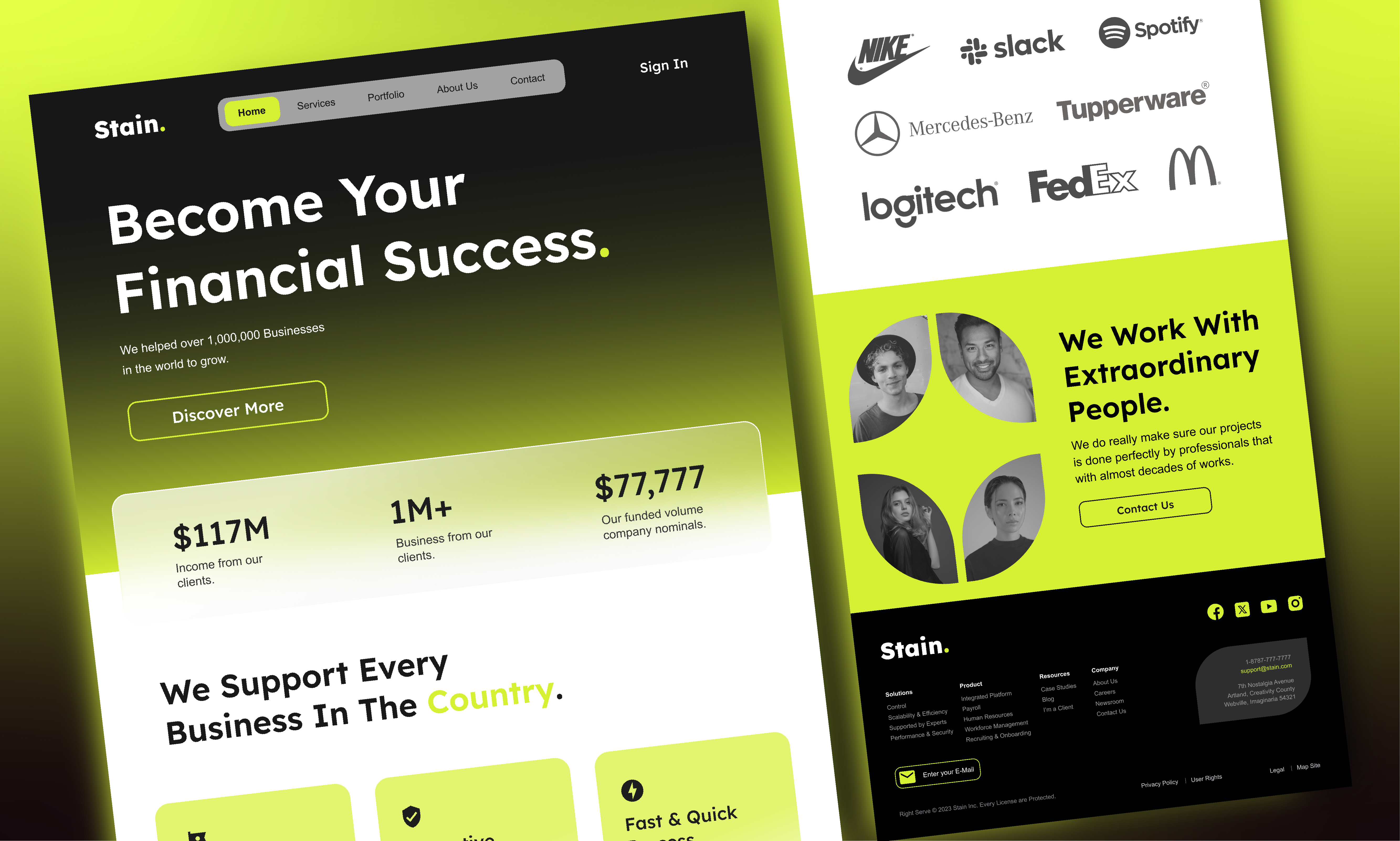 Example of Landing Page / Website Design In Figma