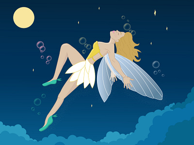 Fairy fairy freedom illustration night vector