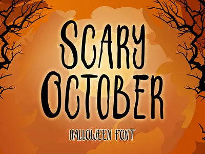 Scary October - Special Halloween Font branding display font event font design fonts graphic design halloween illustration october scary trendy type typography ui