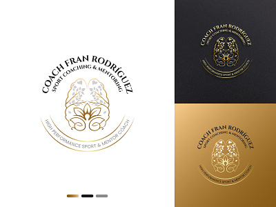 Sport Coaching & Mentoring | Unique Floral Brain | Logo Design brain calmness coaching dribbble dribbble logo emblem fitness floral gold lineart logo luxurious mentoring outline sports