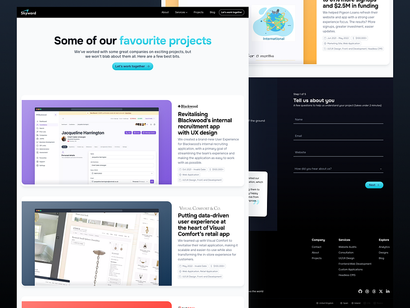 Skyward Projects projects ui