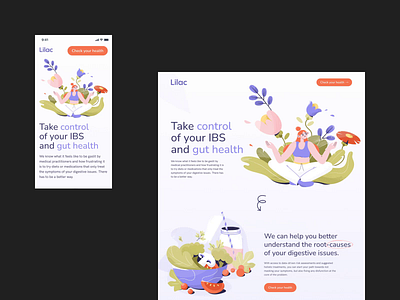 Lilac website animation bachoodesign clean design desktop digest graphic design health illustration interface slideshow ui ux webdesign website wellbeing wellness