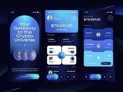 Crypto App Design app design application bitcoin blockchain blockchain app crypto crypto app crypto design crypto mobile app crypto wallet finance finance app mobile mobile app mobile design mobile ui trading ui ui design wallet